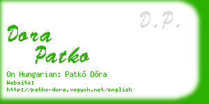 dora patko business card